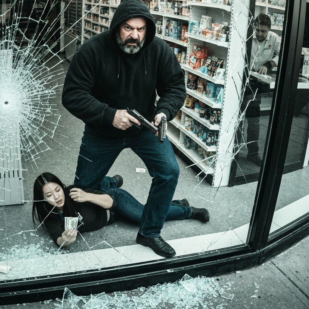 Surveillance footage of a break-in attempt